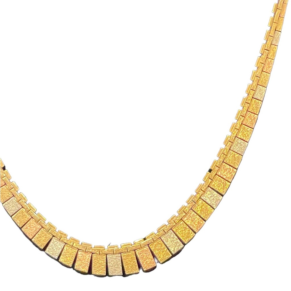 Vintage 14K Solid Gold Heavy Tricolor Cleopatra necklace Heavy’ Italy - Picture 6 of 16